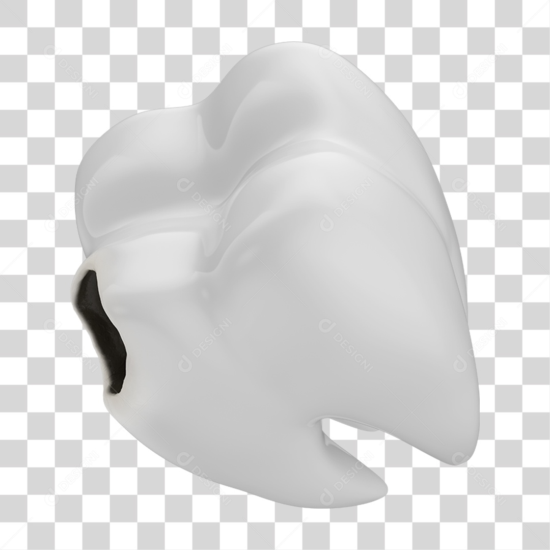 Elemento 3D Dente Branco para Implante PNG Transparente