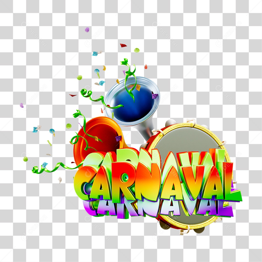 Selo 3D Carnaval PNG Transparente