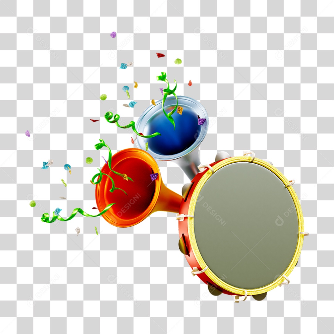 Vuvuzelas de Carnaval PNG Transparente