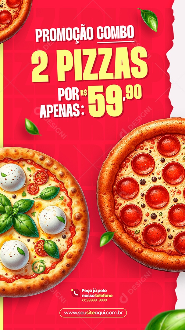 Story Pizzaria Promoção Combo Social Media PSD Editável