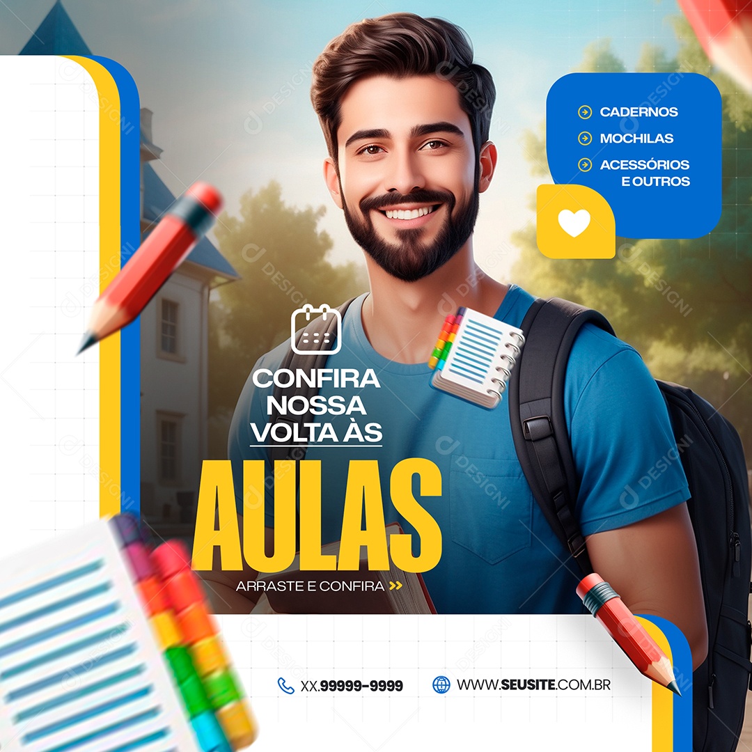 Volta às Aulas Social Media PSD Editável