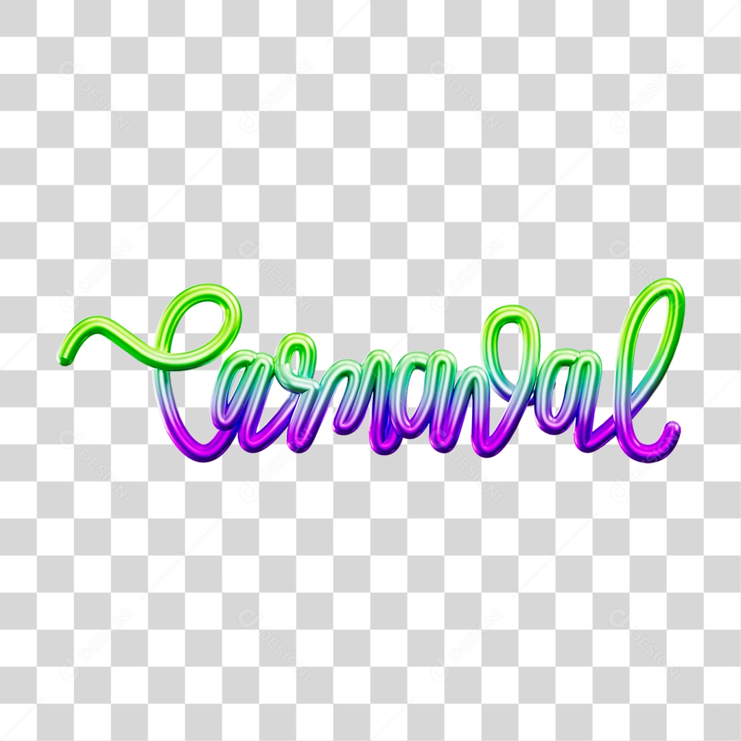 Texto 3D Carnaval PNG Transparente