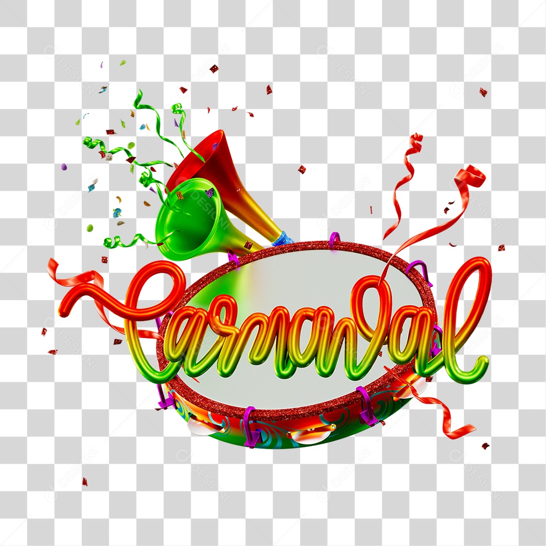 Selo 3D Carnaval PNG Transparente