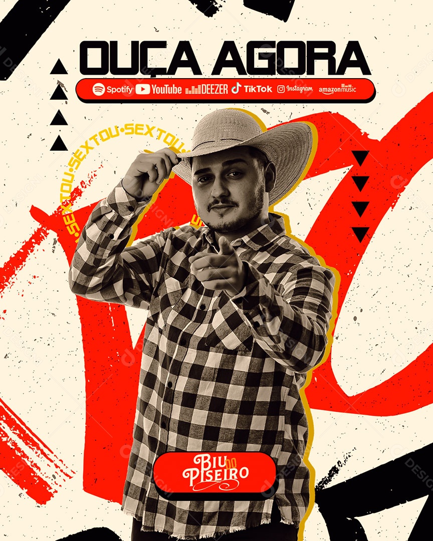 Feed Flyer Ouça Agora Social Media PSD Editável