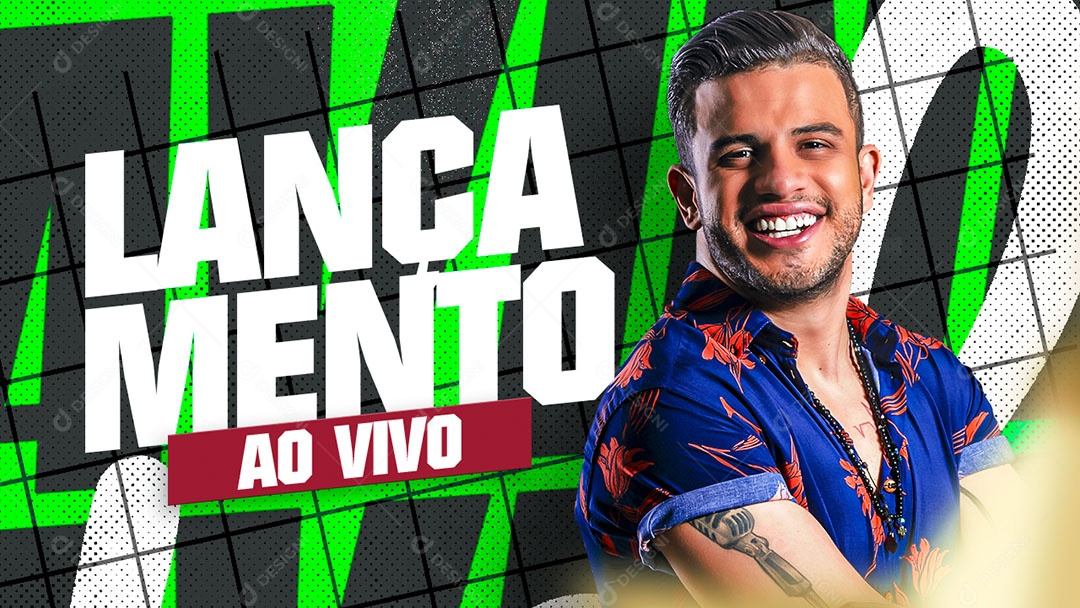 Banner Flyer Lançamento Ao Vivo Social Media PSD Editável