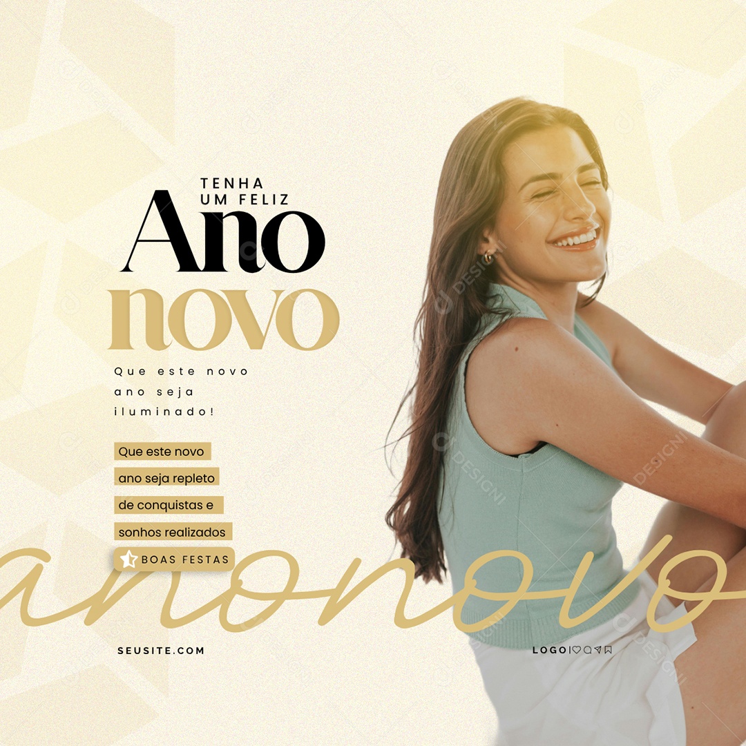 Feliz Ano Novo 01 de Janeiro Social Media PSD Editável