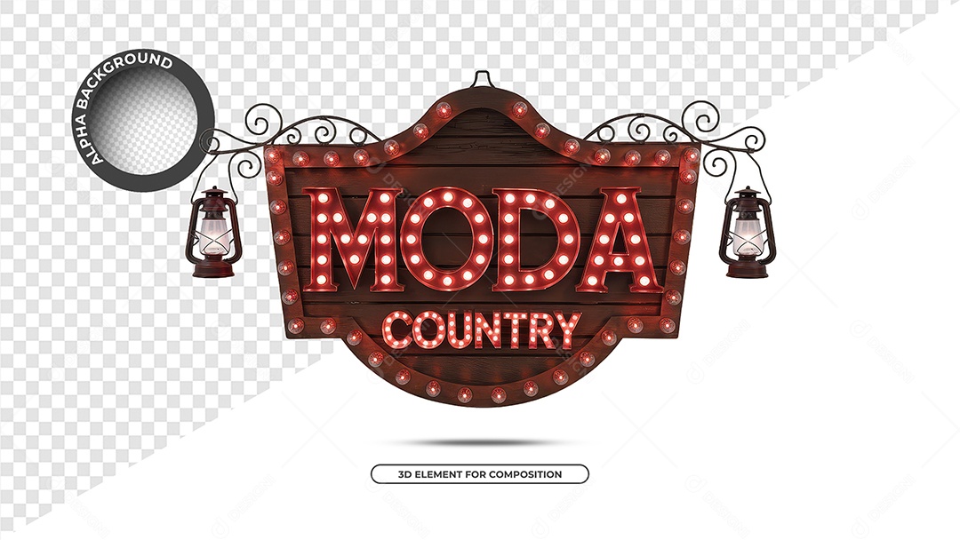 Moda Country Selo 3D Para Composição PSD