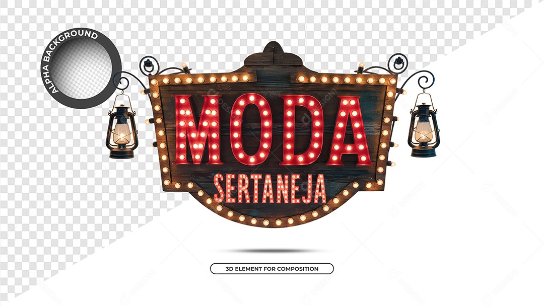 Moda Sertaneja Selo 3D Para Composição PSD