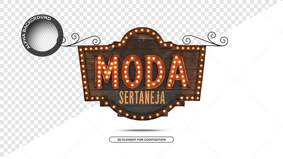 Moda Sertaneja Selo 3D Para Composição PSD