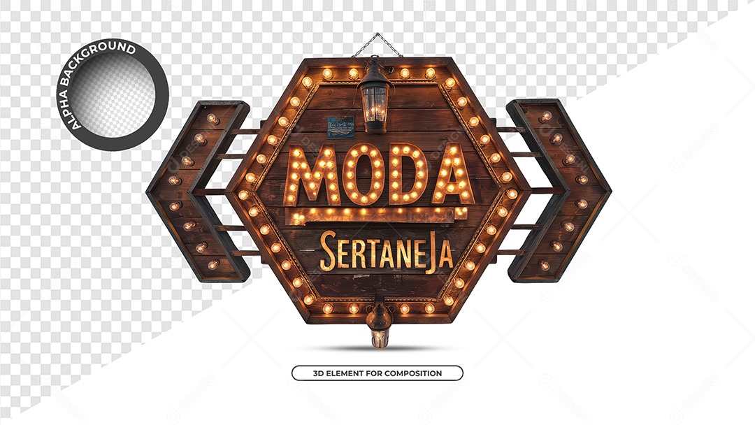 Moda Sertaneja Selo 3D Para Composição PSD