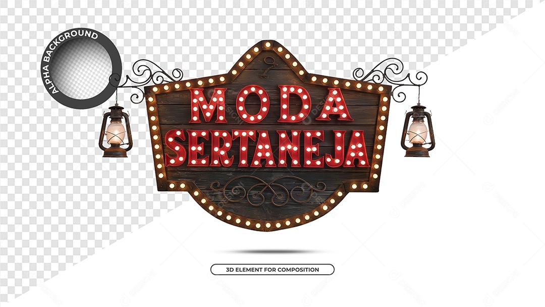 Moda Sertaneja Selo 3D Para Composição PSD