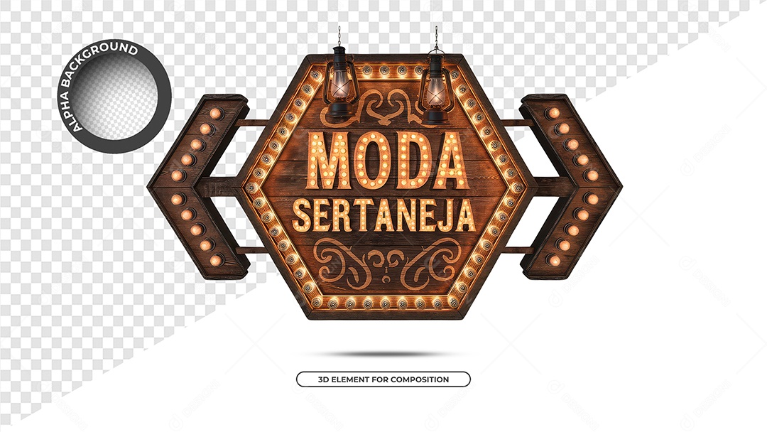 Moda Sertaneja Selo 3D Para Composição PSD