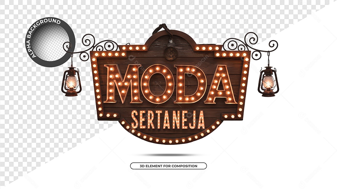 Moda Sertaneja Selo 3D Para Composição PSD
