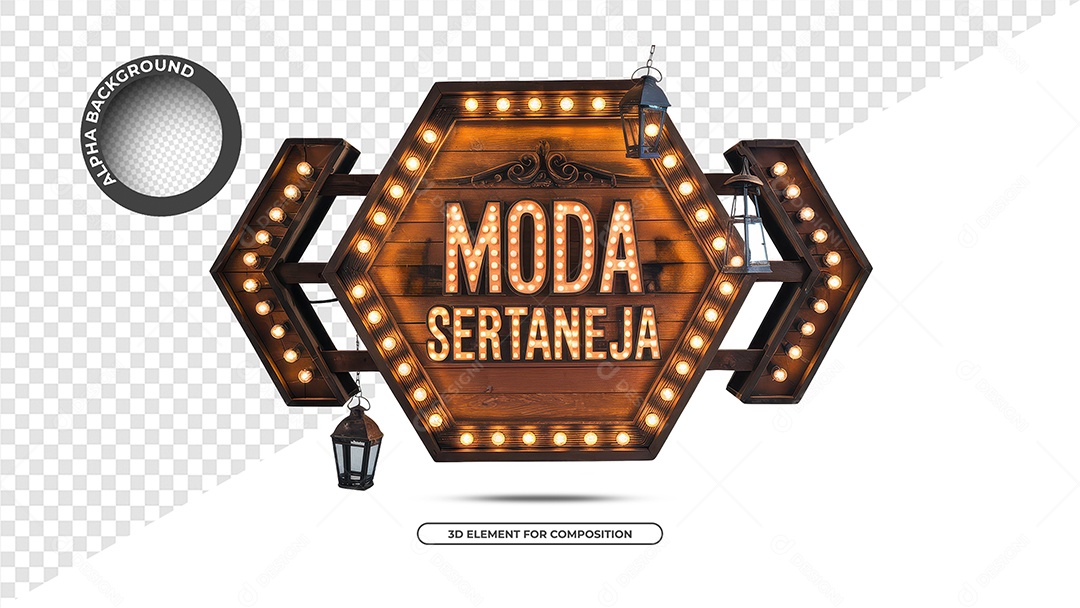 Moda Sertaneja Selo 3D Para Composição PSD