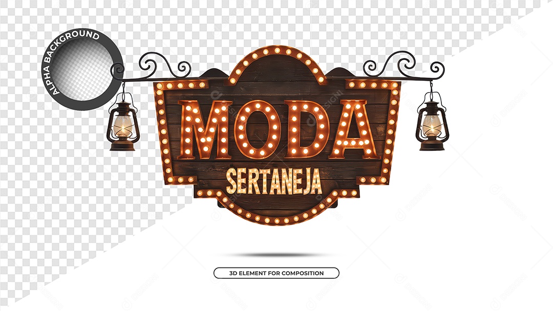 Moda Sertaneja Selo 3D Para Composição PSD