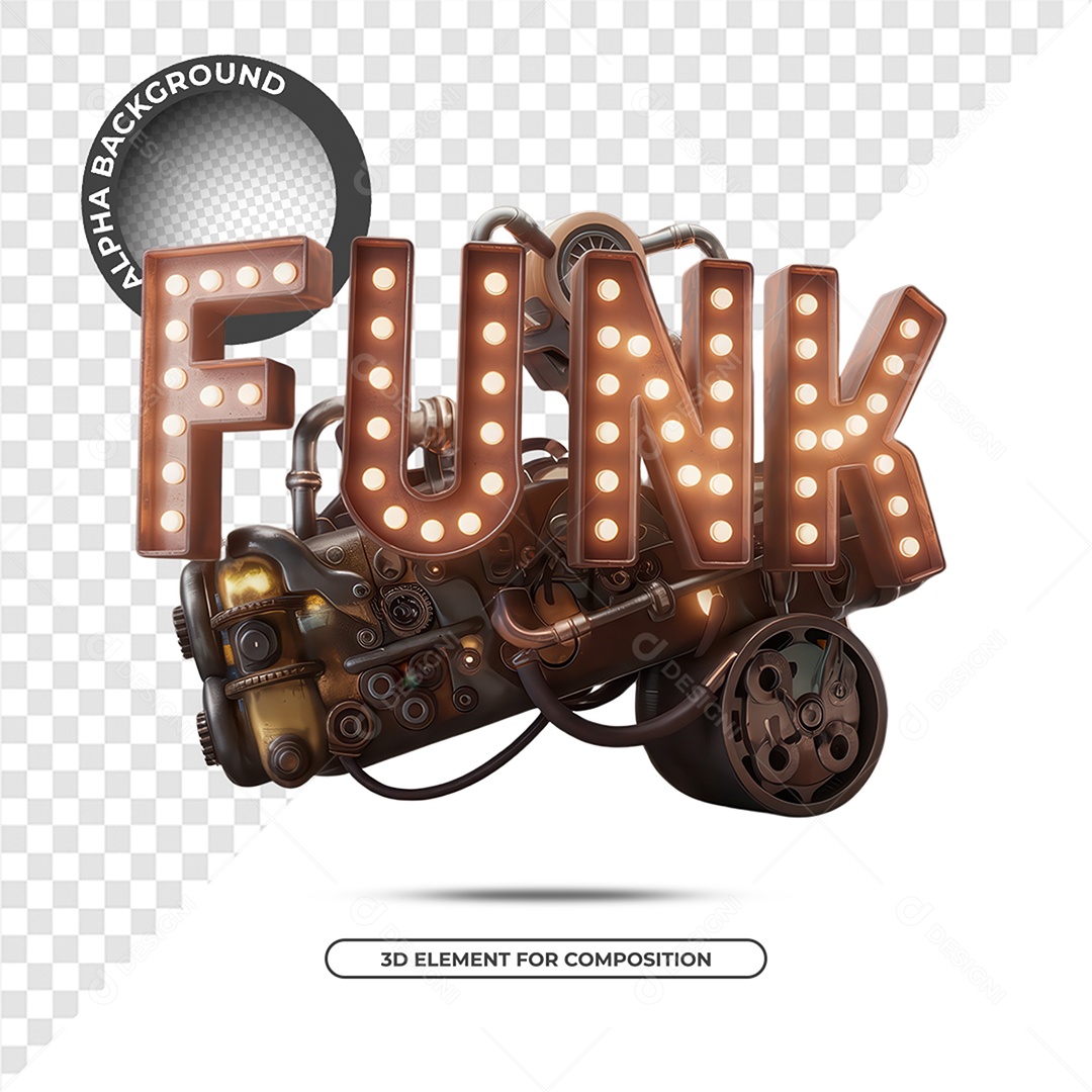 Funk Selo 3D Para Composição PSD