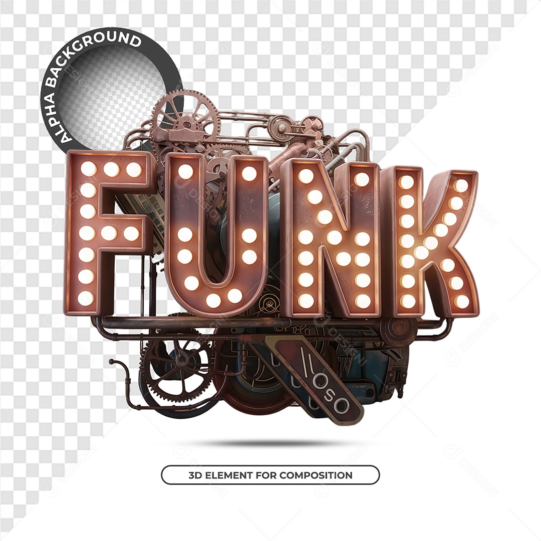 Funk Selo 3D Para Composição PSD