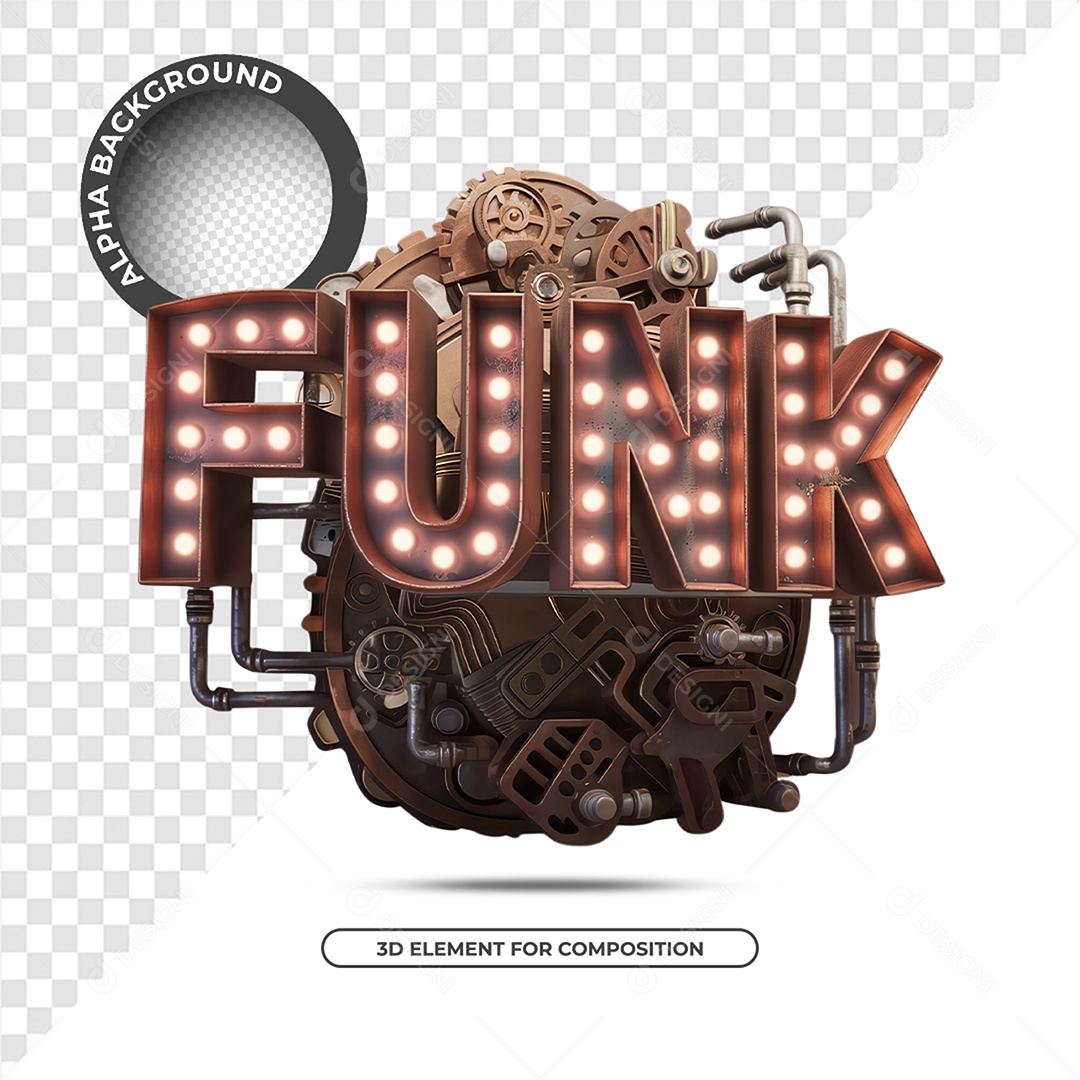 Funk Selo 3D Para Composição PSD