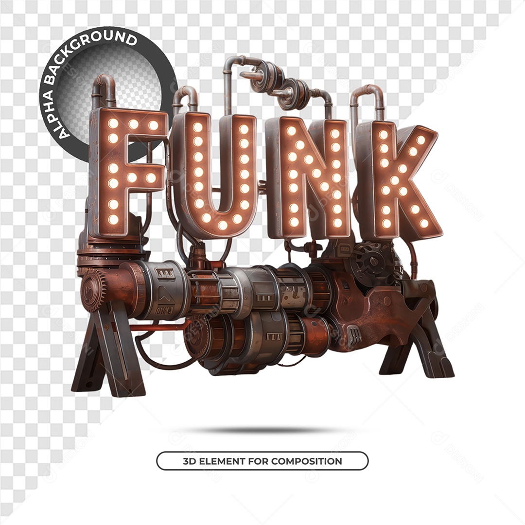 Funk Selo 3D Para Composição PSD