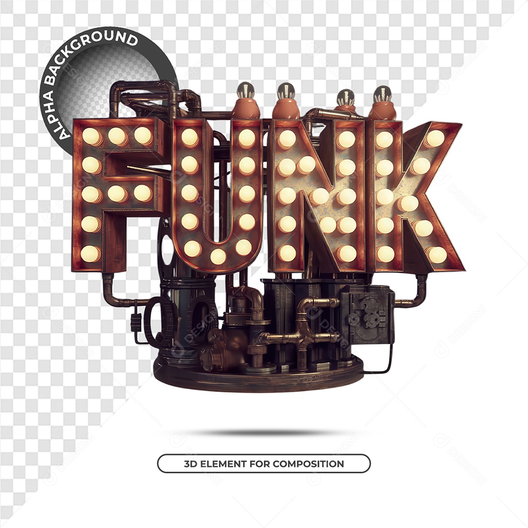 Funk Selo 3D Para Composição PSD