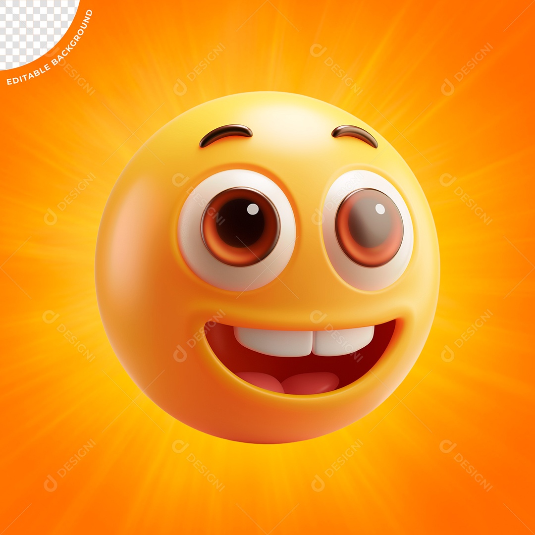 Emoji Animado Elemento 3D para Composição PSD