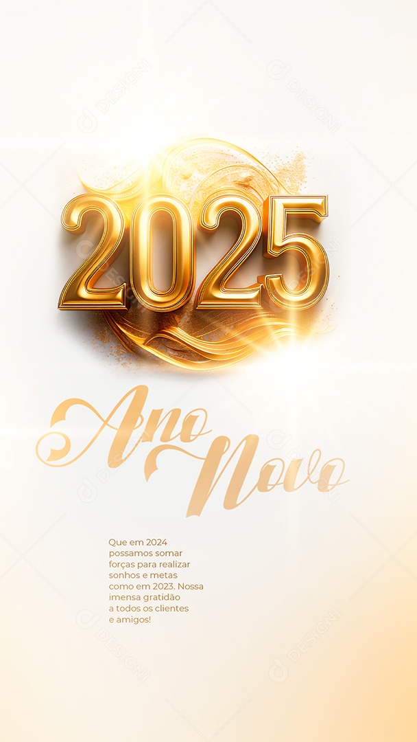 Story Feliz Ano Novo 01 de Janeiro 2025 Social Media PSD Editável