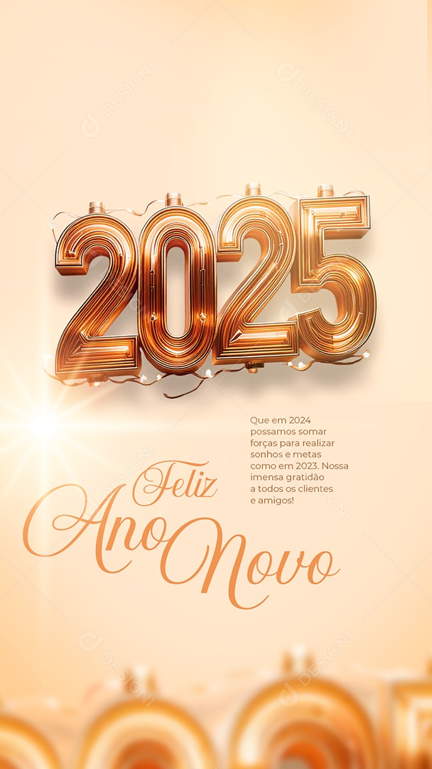 Story Feliz Ano Novo 01 de Janeiro 2025 Social Media PSD Editável