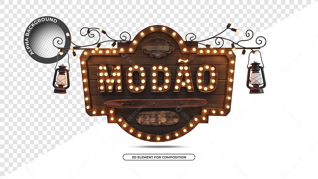 Modão Selo 3D Para Composição PSD