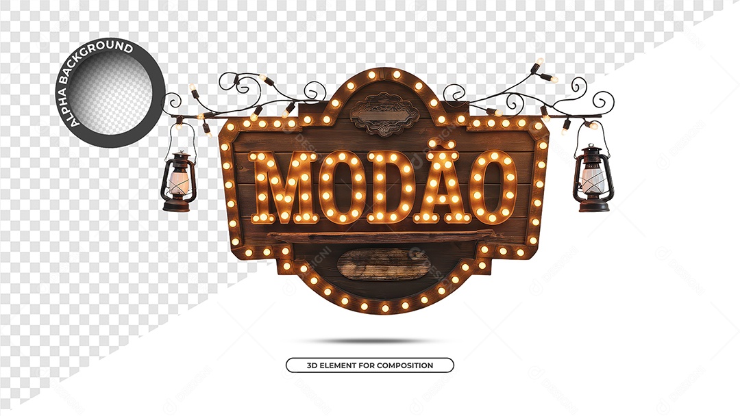 Modão Selo 3D Para Composição PSD