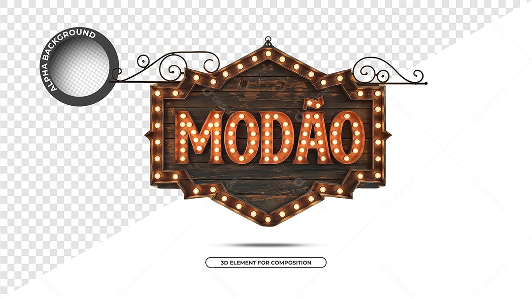 Modão Selo 3D Para Composição PSD