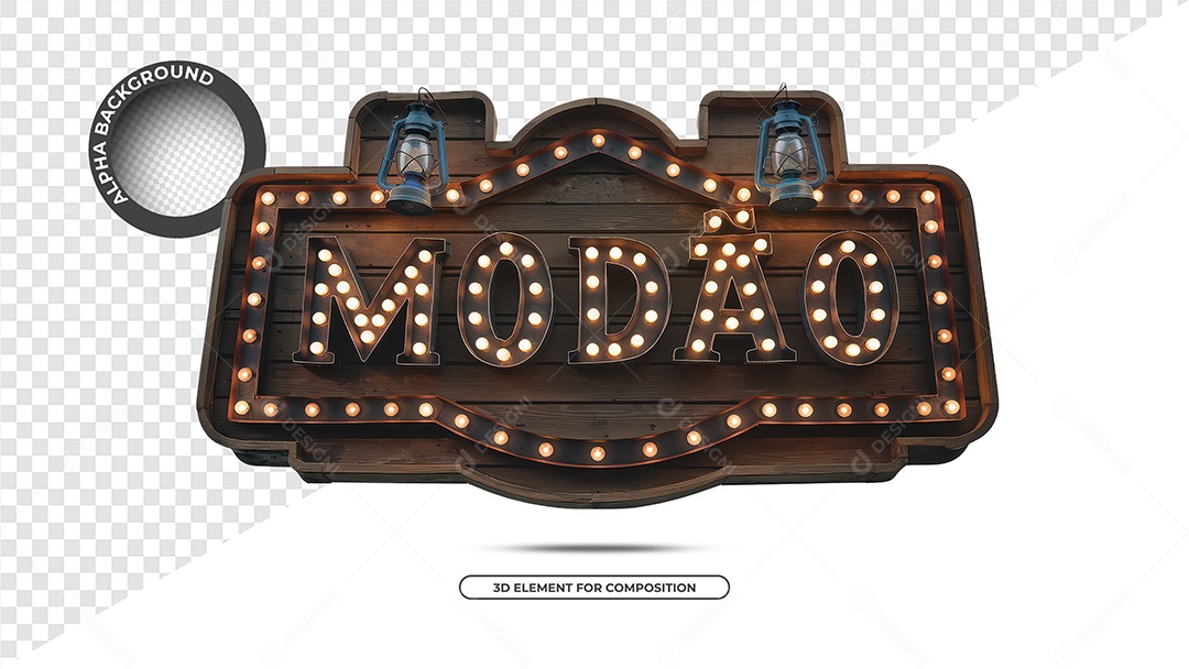 Modão Selo 3D Para Composição PSD