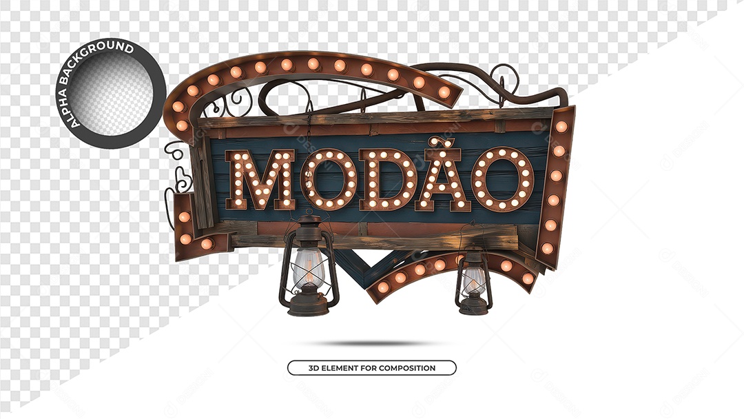 Modão Selo 3D Para Composição PSD