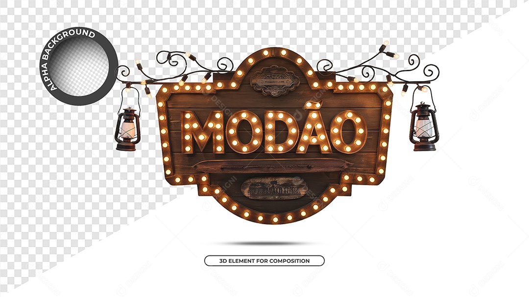 Modão Selo 3D Para Composição PSD