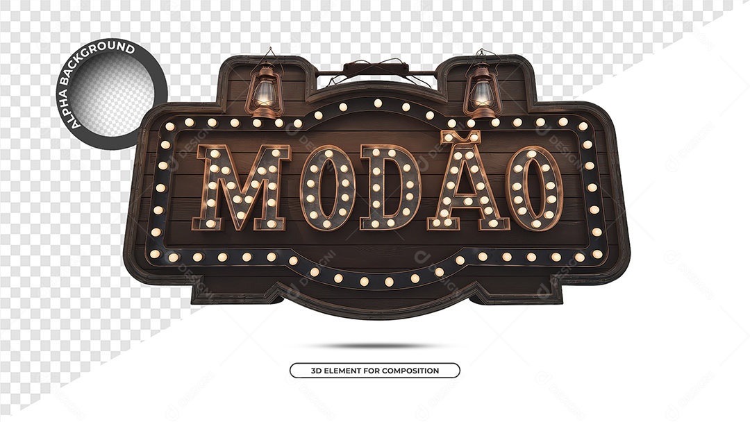 Modão Selo 3D Para Composição PSD