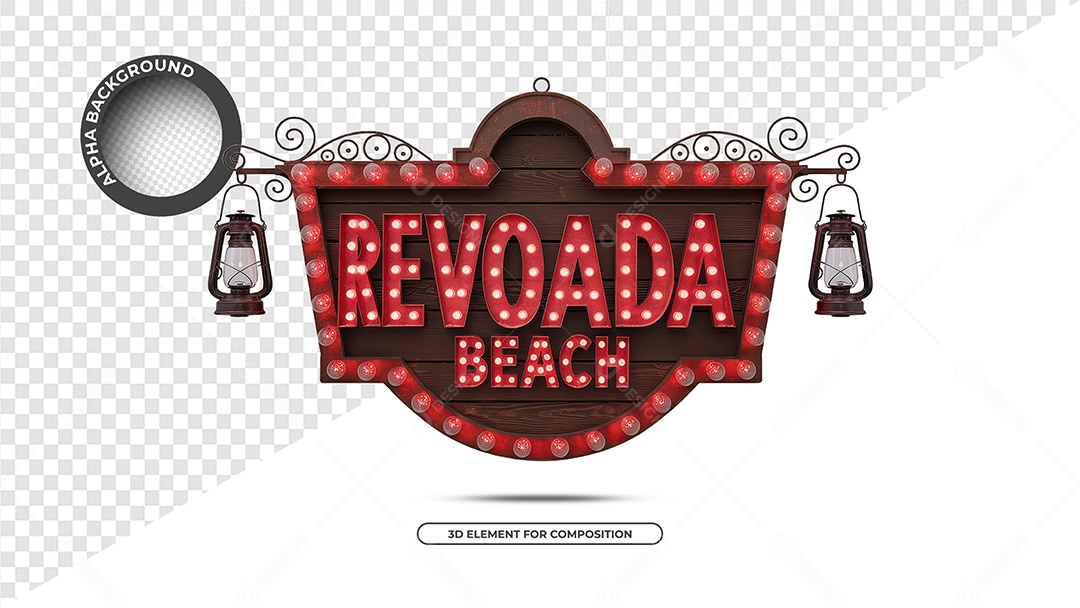 Revoada Beach Selo 3D Para Composição PSD