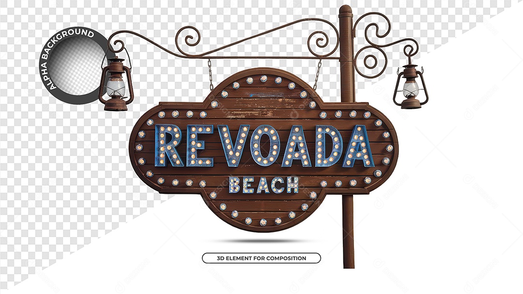 Revoada Beach Selo 3D Para Composição PSD