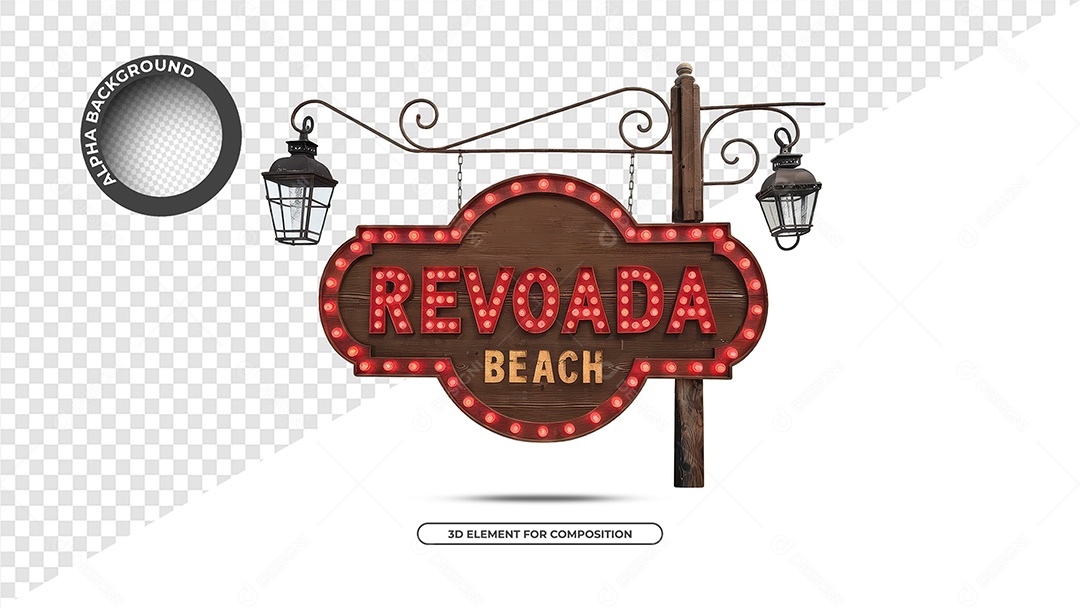 Revoada Beach Selo 3D Para Composição PSD