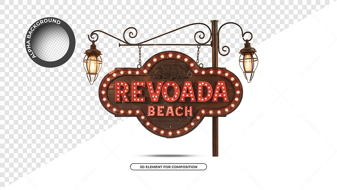 Revoada Beach Selo 3D Para Composição PSD