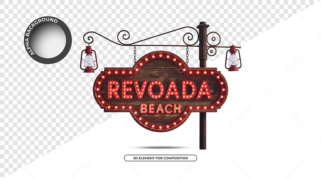 Revoada Beach Selo 3D Para Composição PSD