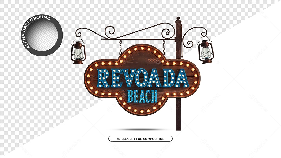 Revoada Beach Selo 3D Para Composição PSD