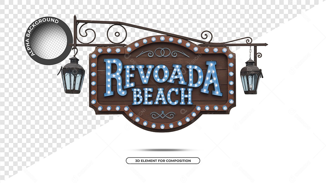 Revoada Beach Selo 3D Para Composição PSD