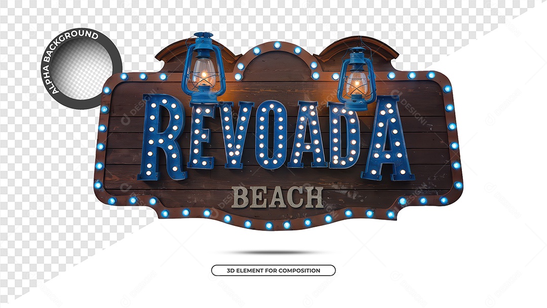 Revoada Beach Selo 3D Para Composição PSD