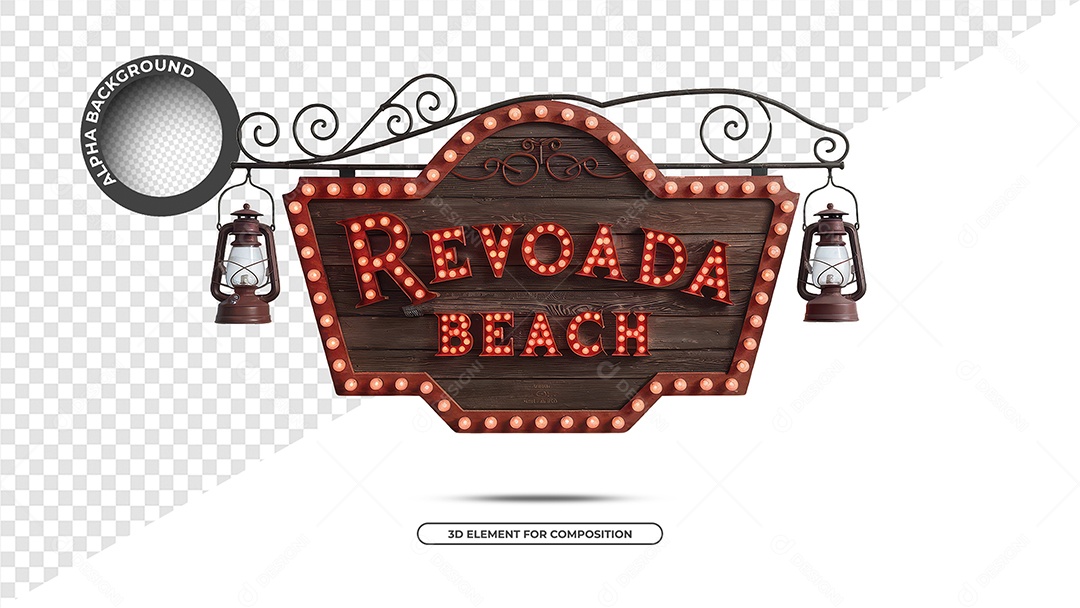 Revoada Beach Selo 3D Para Composição PSD