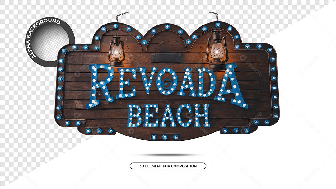 Revoada Beach Selo 3D Para Composição PSD