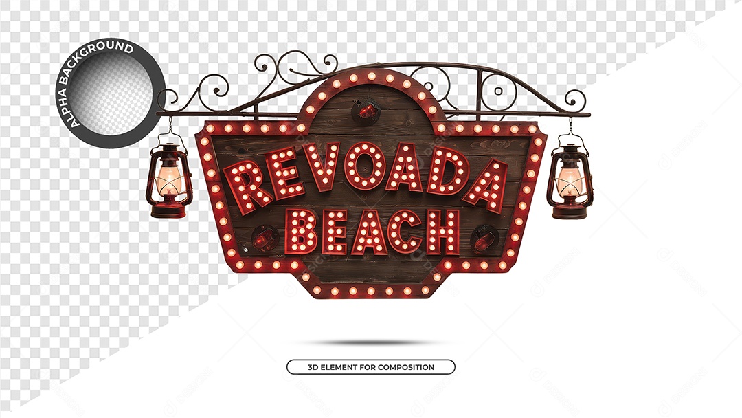 Revoada Beach Selo 3D Para Composição PSD
