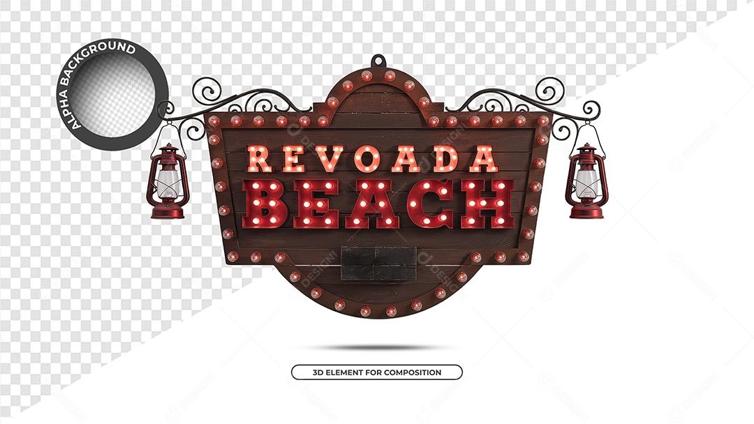 Revoada Beach Selo 3D Para Composição PSD
