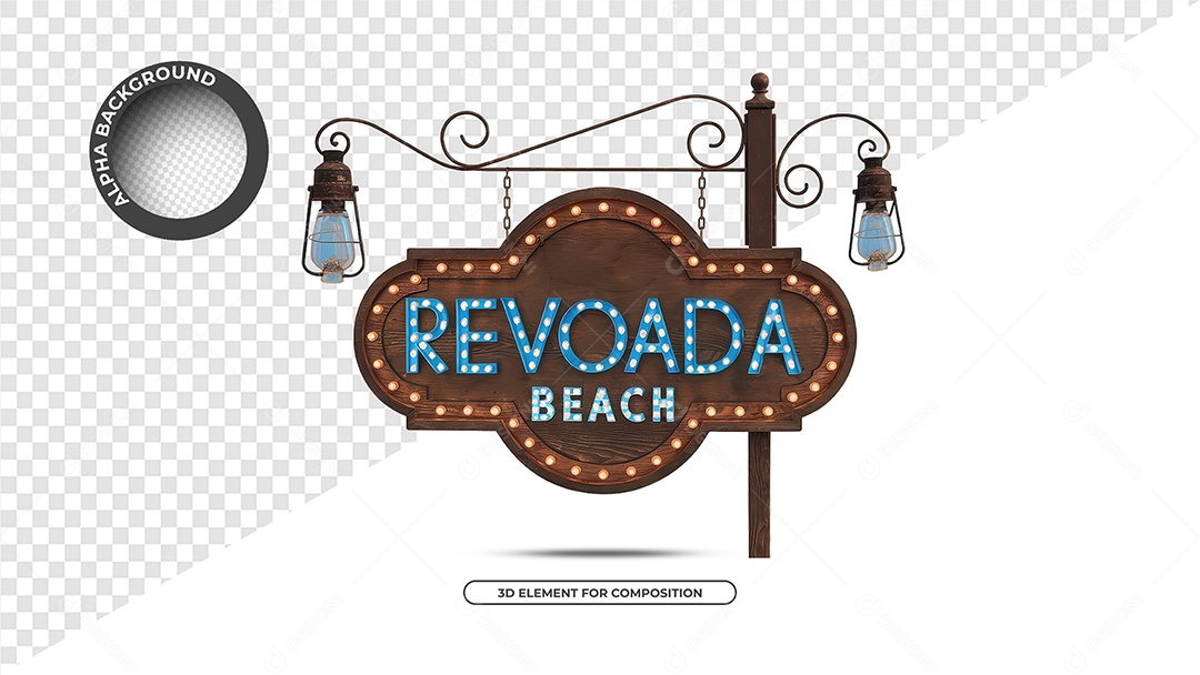 Revoada Beach Selo 3D Para Composição PSD