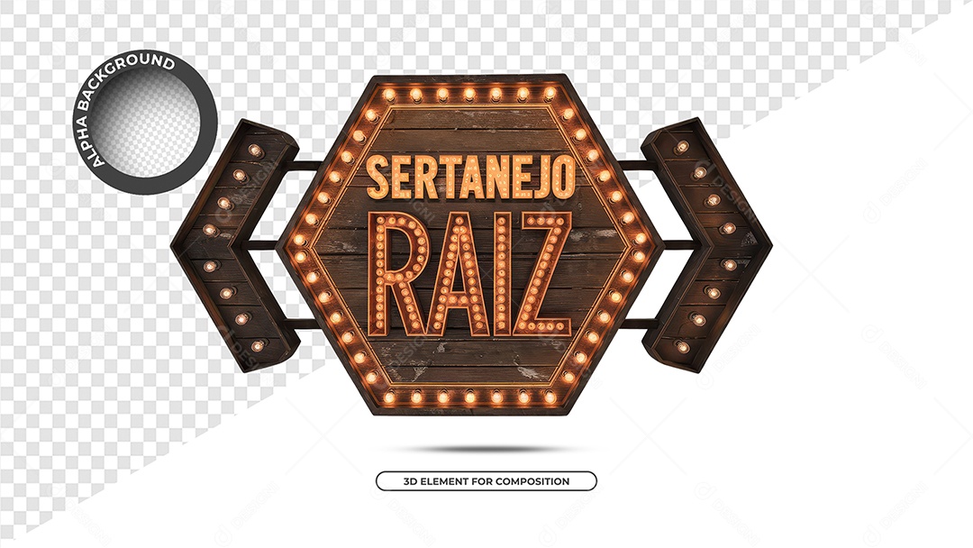 Sertanejo Raiz Selo 3D Para Composição PSD