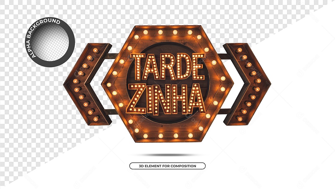 Tardezinha Selo 3D Para Composição PSD
