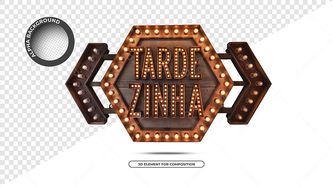 Tardezinha Selo 3D Para Composição PSD